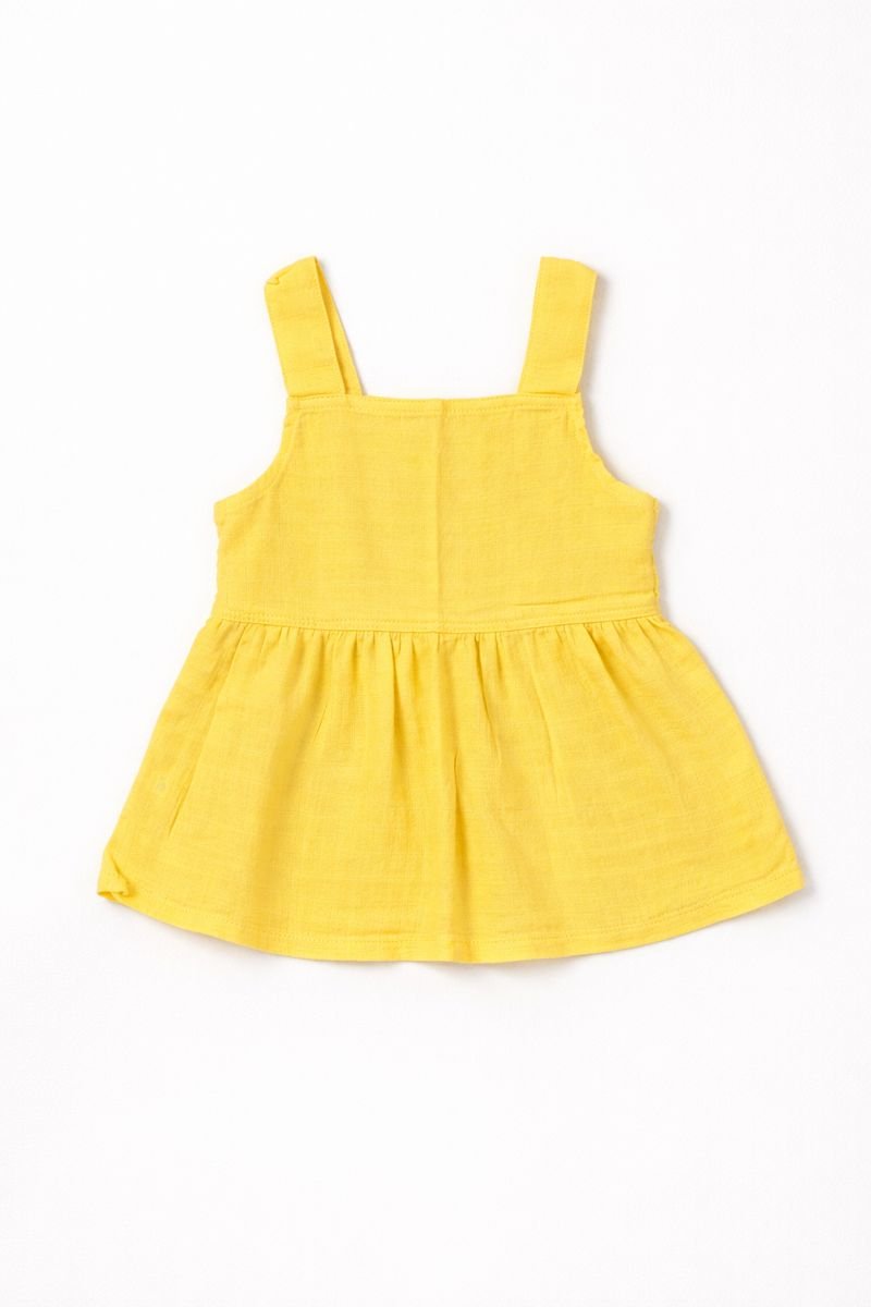Yellow Sleeveless Baby Cotton Dress