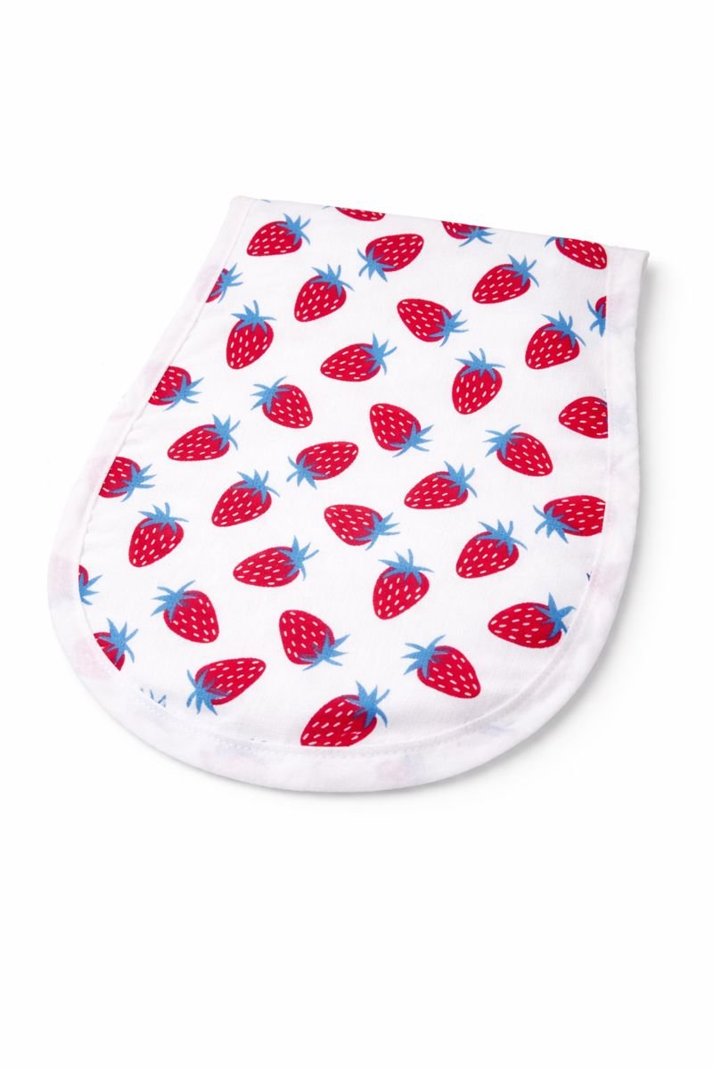 Baby Cotton Burp Cloth with Strawberry Print