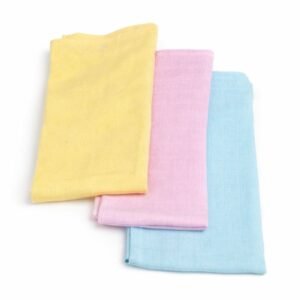 3-Piece Baby Cotton Towel Set – Solid Pastel Colors