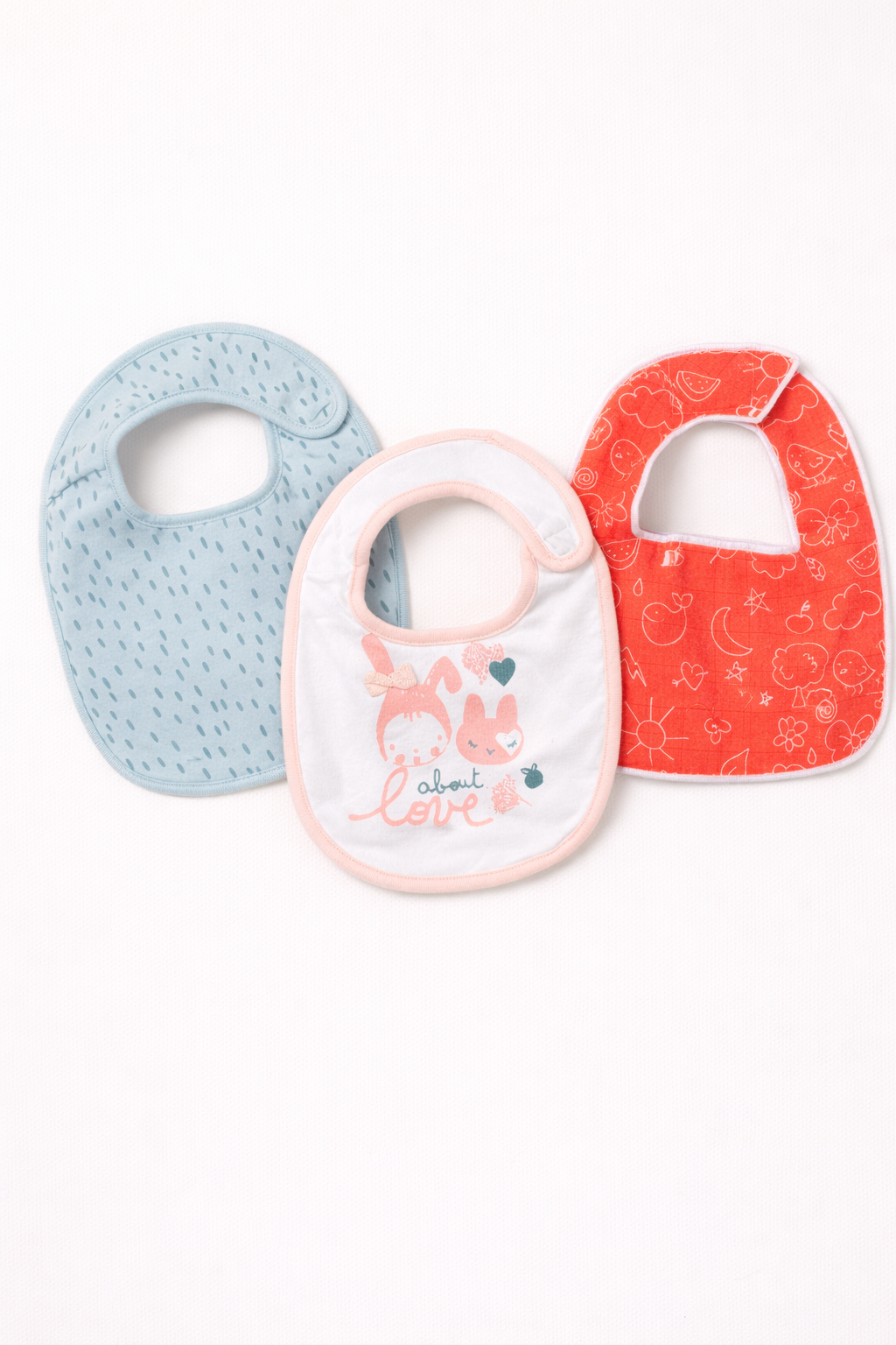 3-Piece Baby Cotton Bib Set with Assorted Prints - Image 2