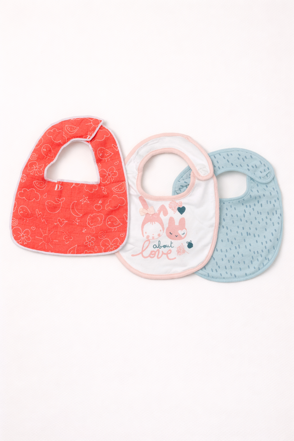 3-Piece Baby Cotton Bib Set with Assorted Prints