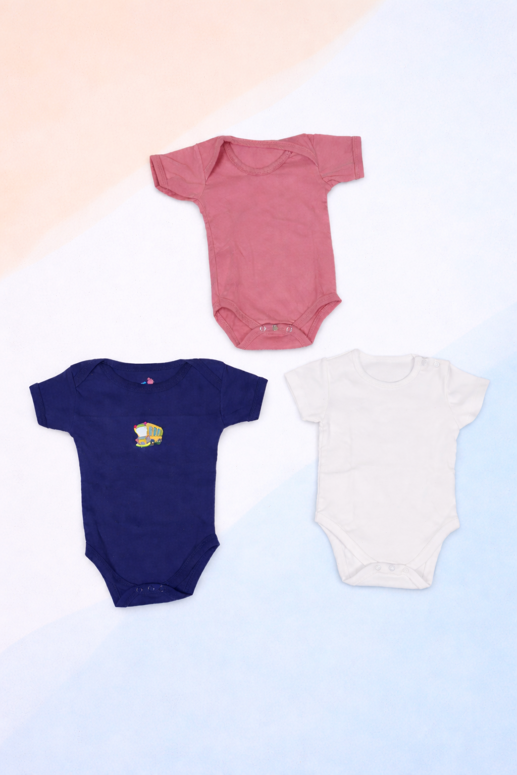 Premium Baby Cotton Bodysuit Set – Soft, Breathable & Export Quality (3-Piece Set)