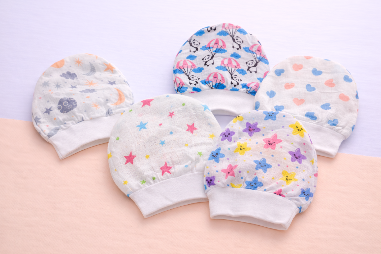 Soft Cotton Baby Caps – Assorted Prints - Image 2
