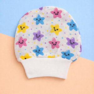 Soft Cotton Baby Cap with Smiley Star Print