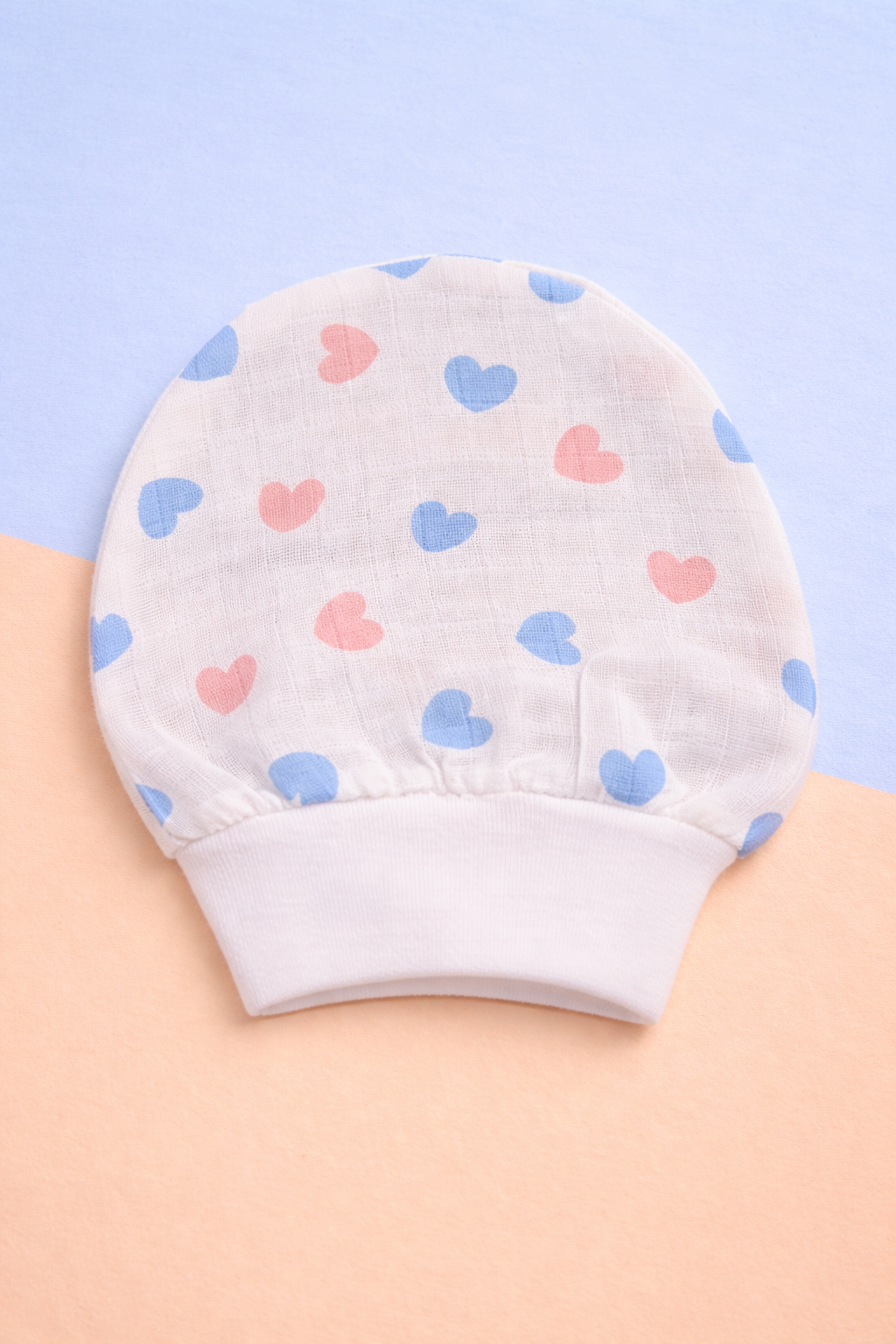 Soft Cotton Baby Cap with Heart Print