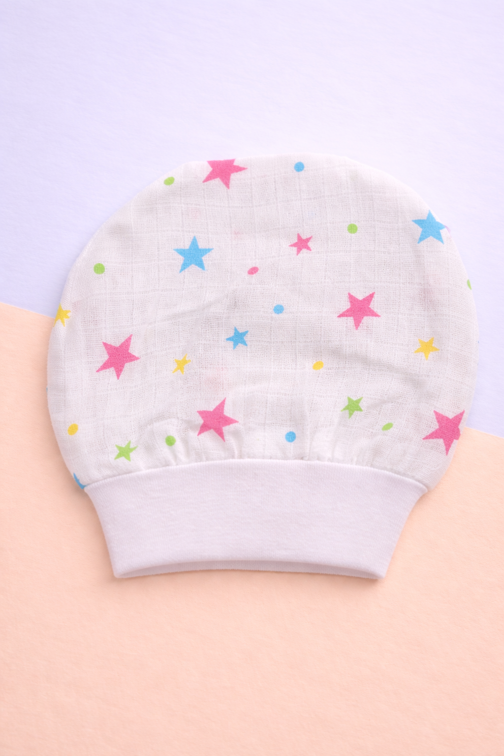 Soft Cotton Baby Cap with Multicolor Star Print