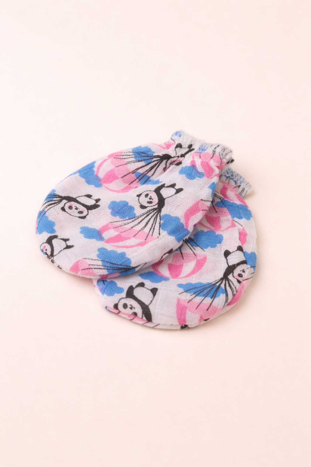 Newborn Baby Cotton Mittens – Soft Panda Print | Gentle & Skin-Safe