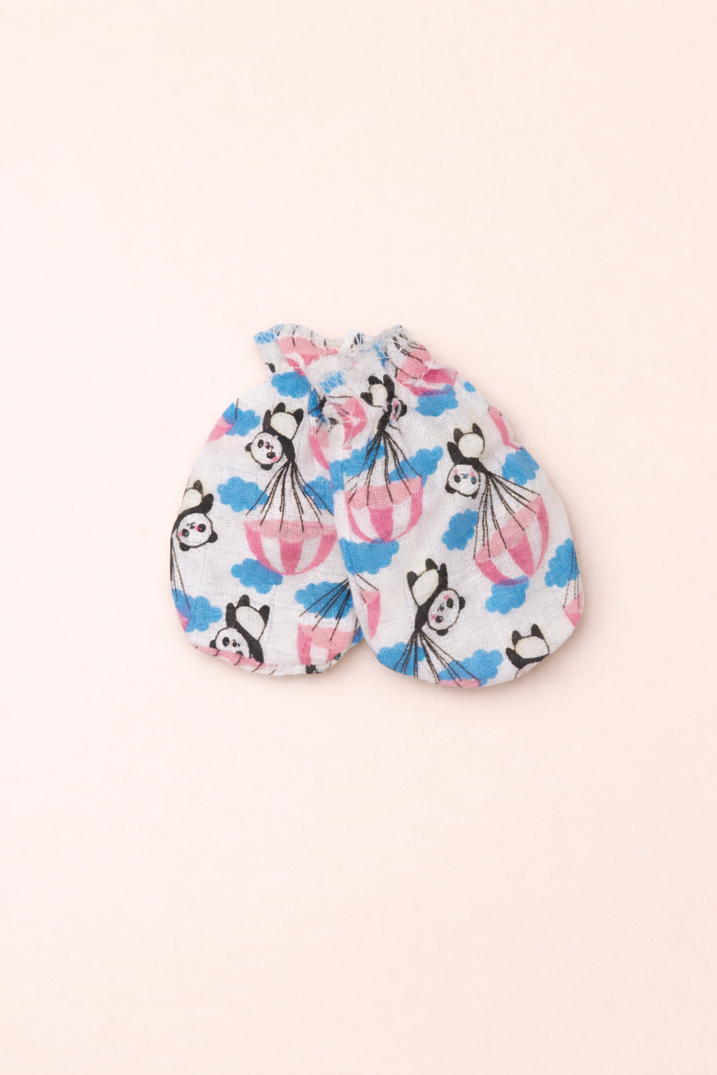 Newborn Baby Cotton Mittens – Soft Panda Print | Gentle & Skin-Safe - Image 2