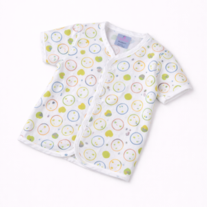 Cotton Baby Half-Sleeve Front-Open Shirt – Printed