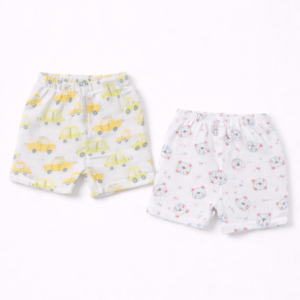 Cotton Baby Printed Shorts – Vehicle & Teddy Print