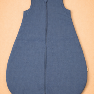 Sleeveless Cotton Baby Sleeping Bag with Front Zip – Solid Blue