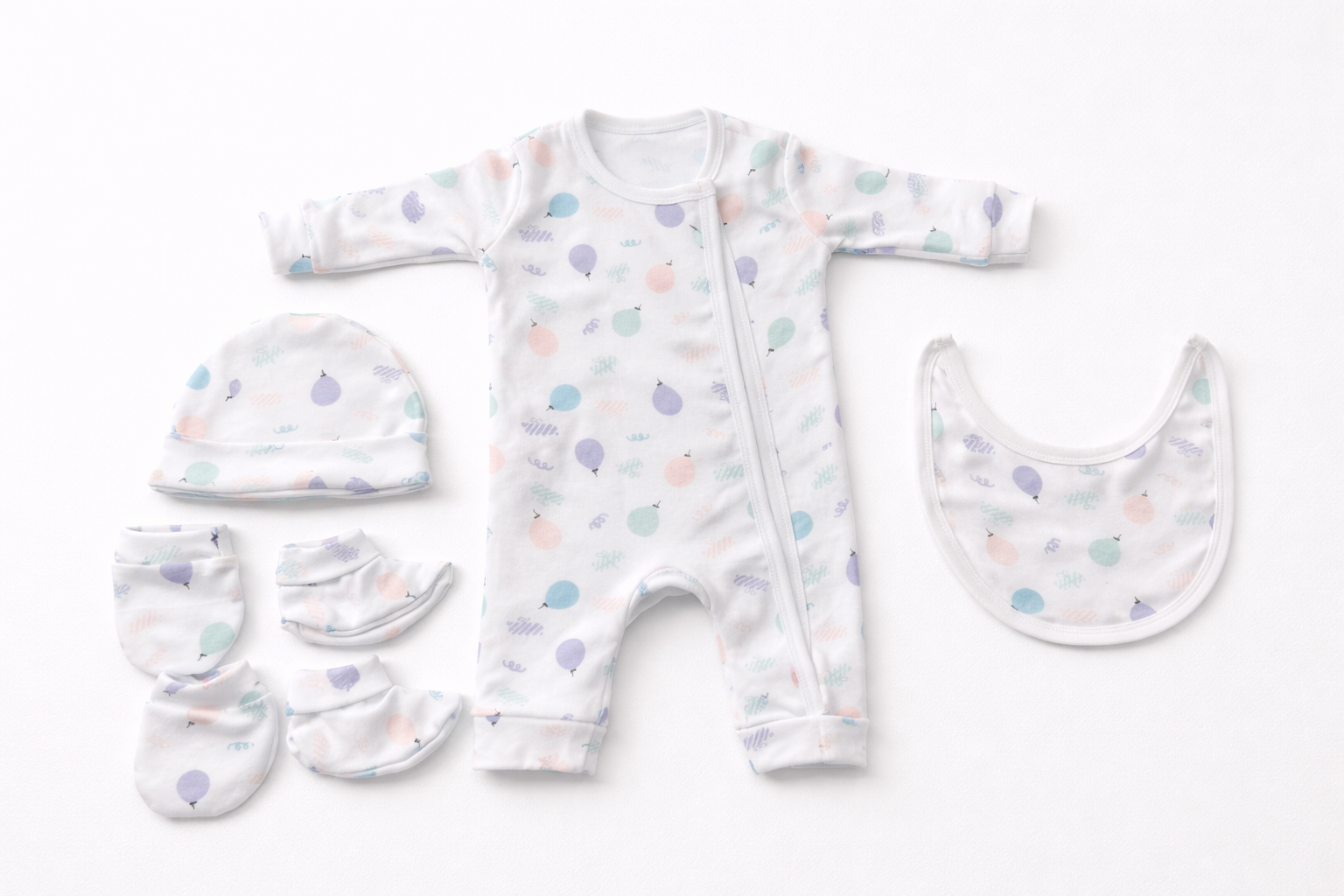 Sterilized Newborn Baby Garments Set – 6 Piece Cotton Essentials